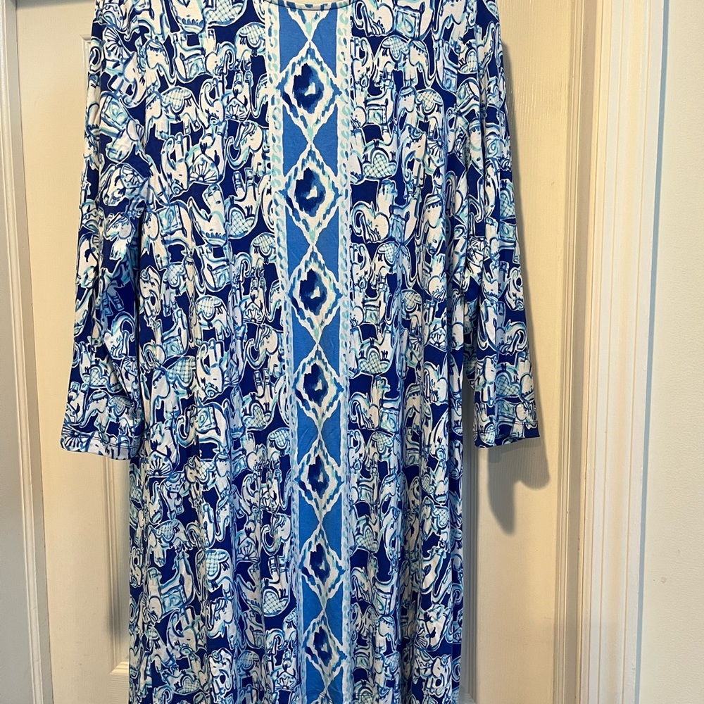 Lilly Pulitzer Ophelia Blue and White Mini Dress SZ XL